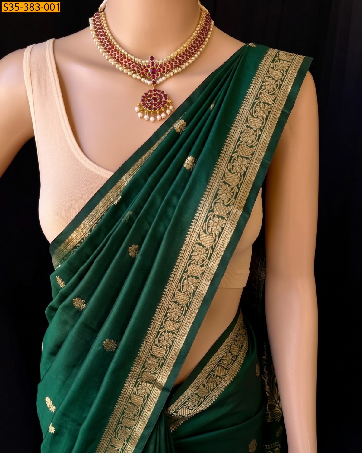 Green Fancy Soft banarasi silk saree
