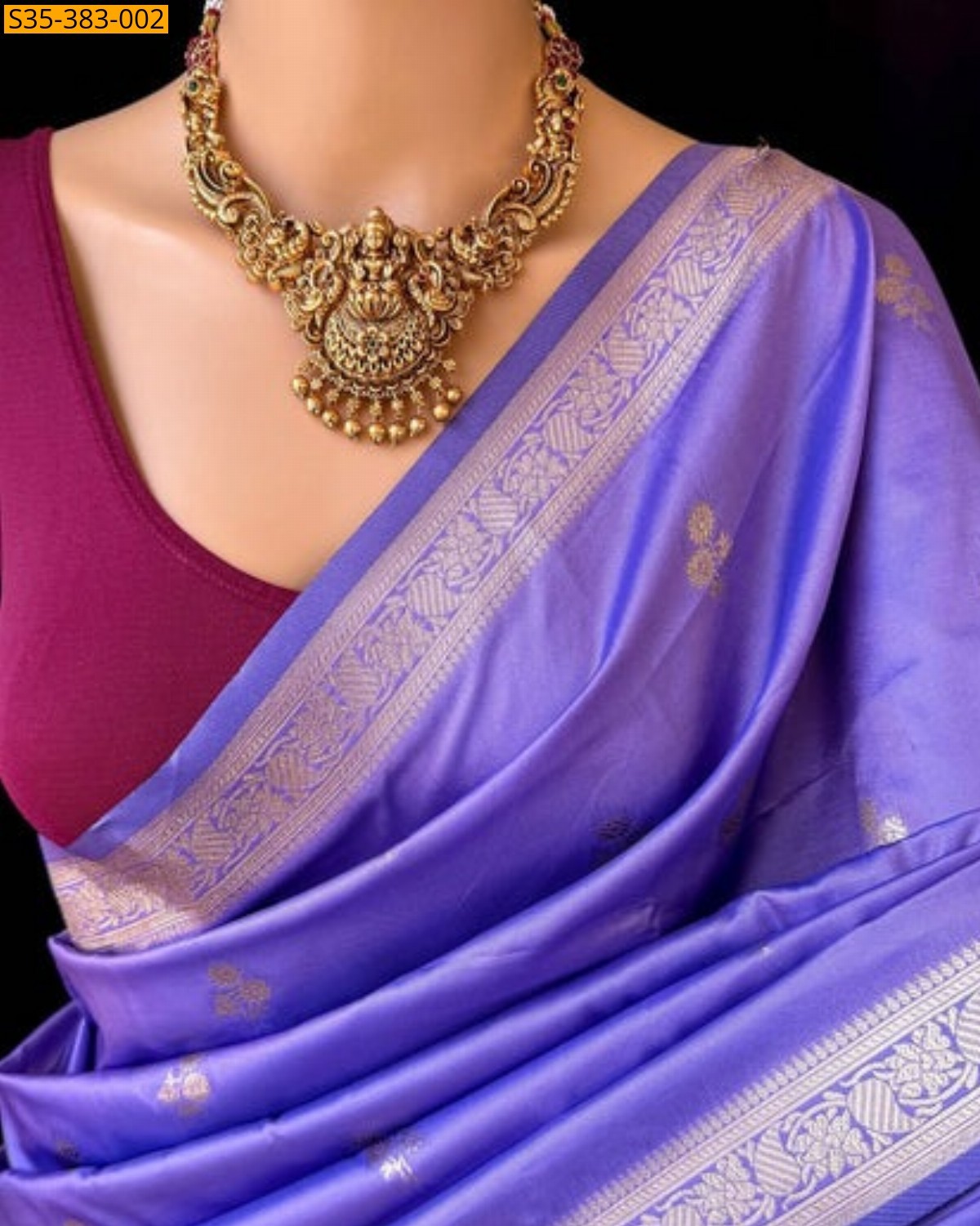 Lavender Fancy Soft banarasi silk saree