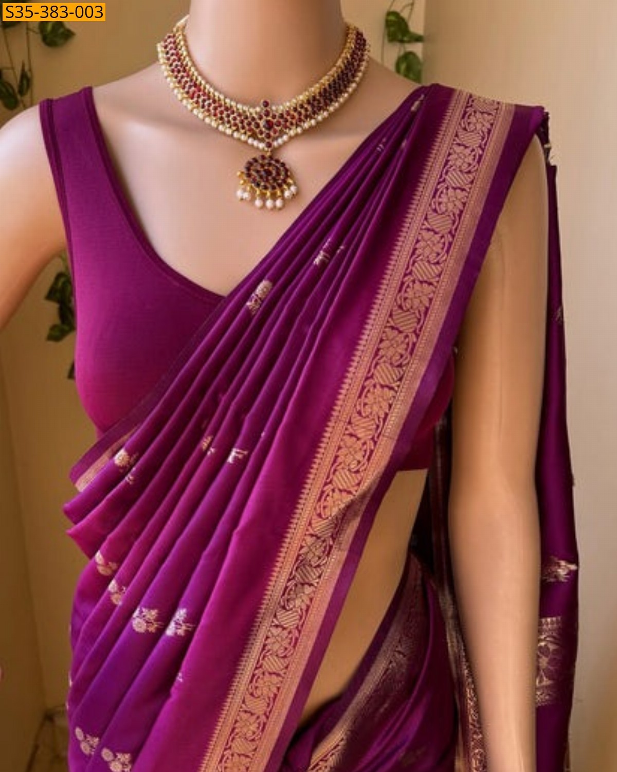 Magenta Fancy Soft banarasi silk saree