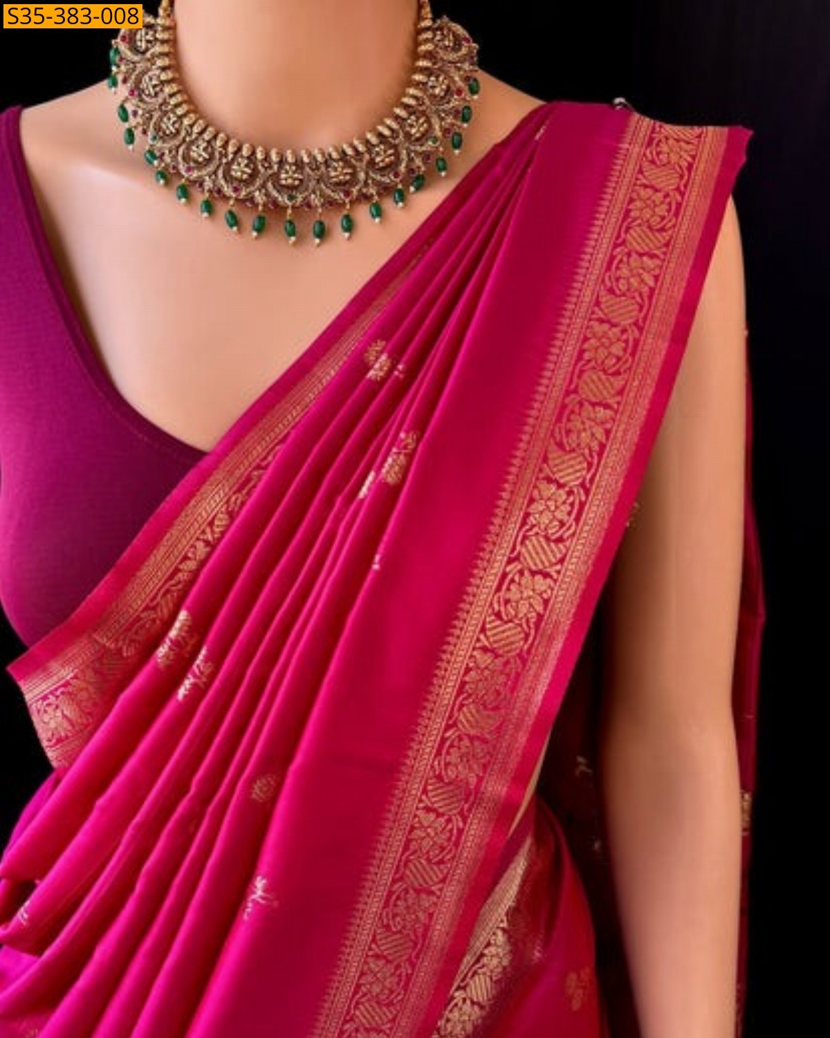 Fancy Soft banarasi silk saree - Pink