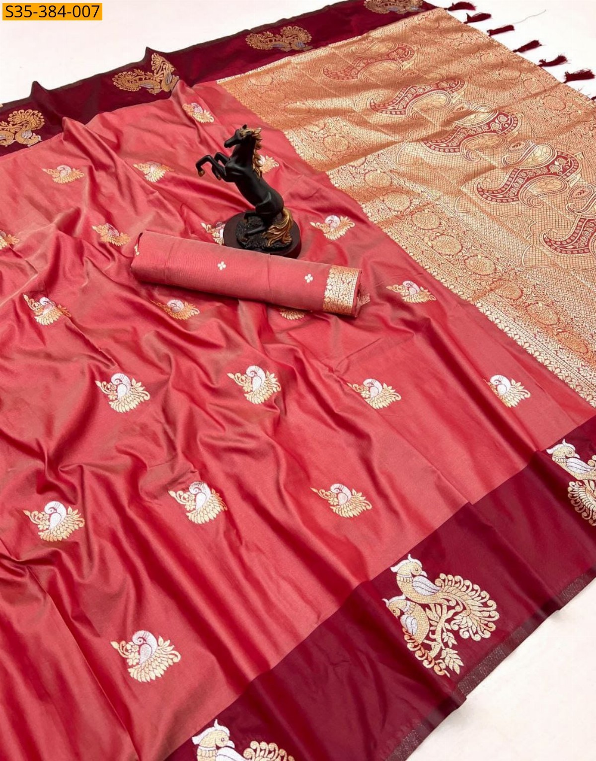 Orange Fancy Soft Silk Saree