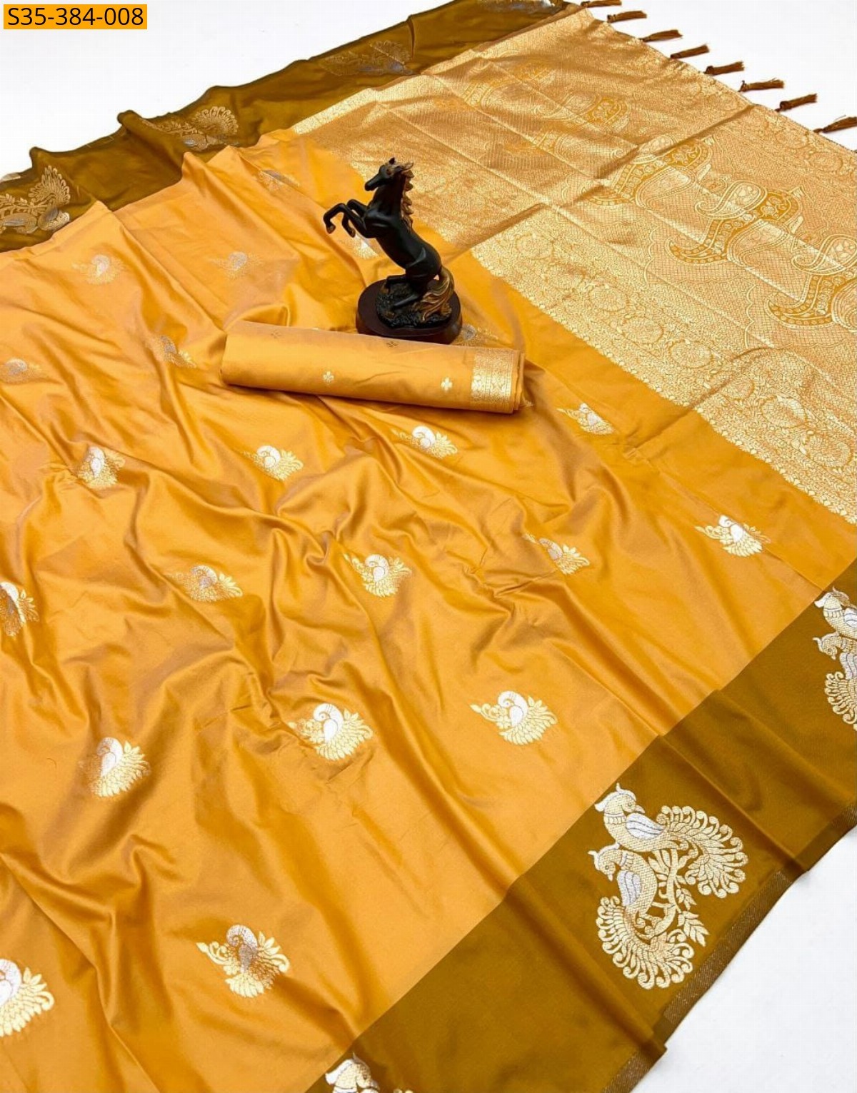 Yellow Fancy Soft Silk Saree