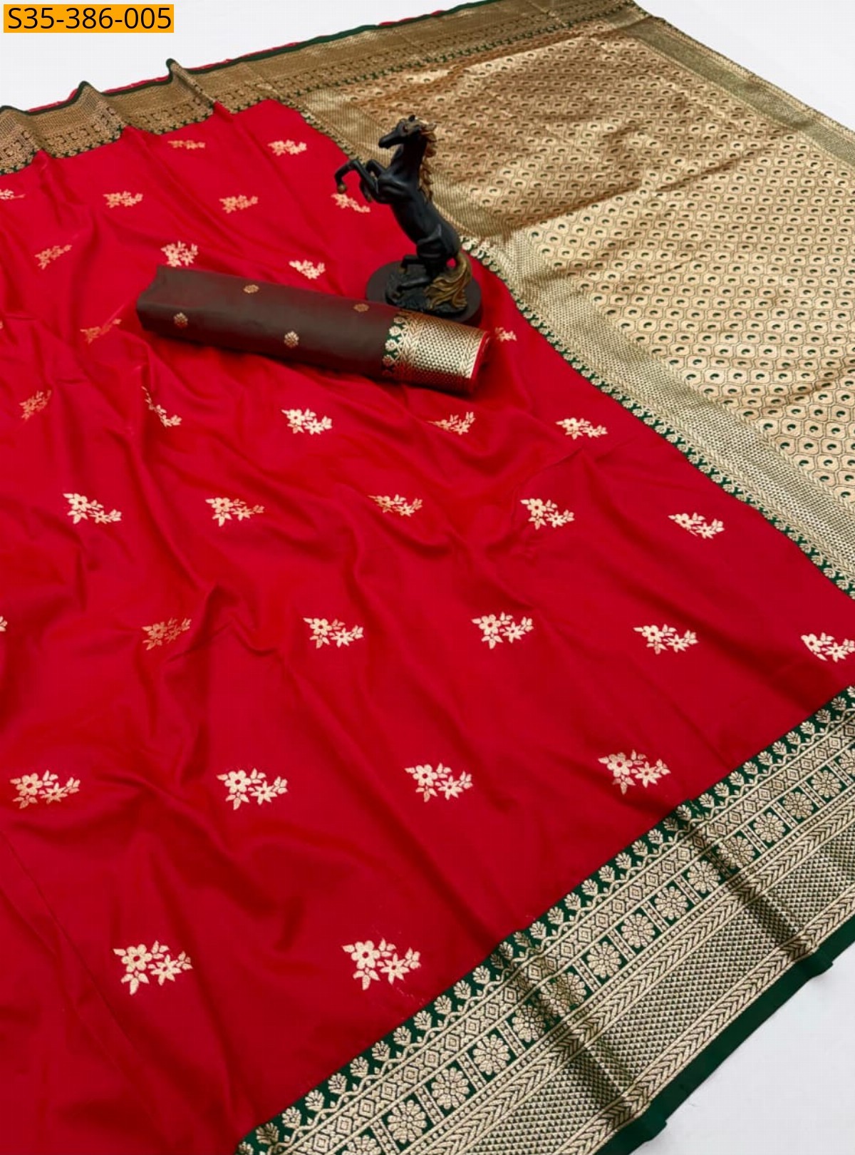 Orange Fancy banarasi silk saree