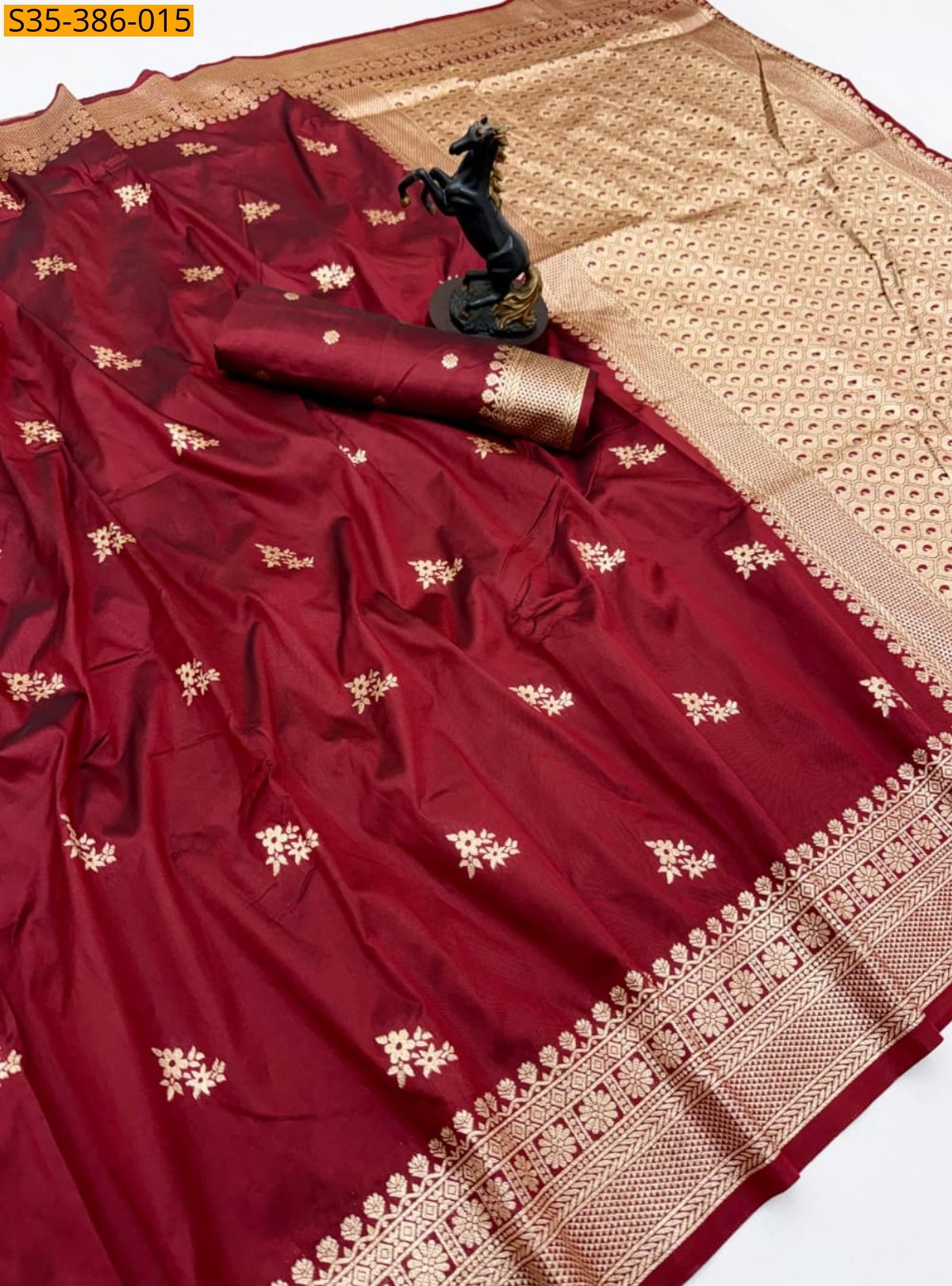 Maroon Fancy banarasi silk saree
