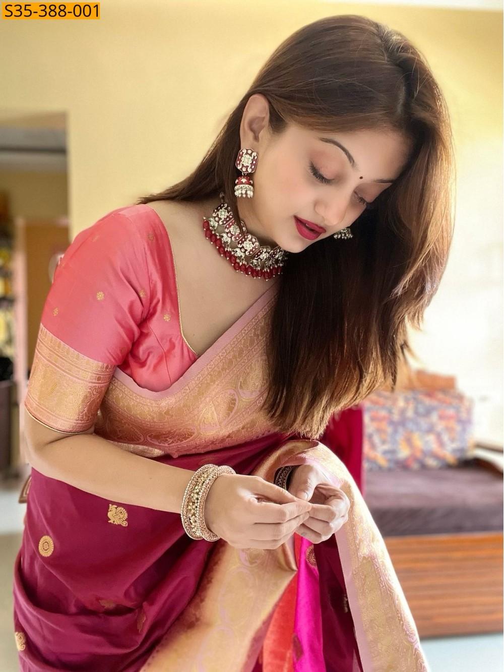 Burgundy Fancy Soft silk saree Burgundy Fancy Soft silk saree