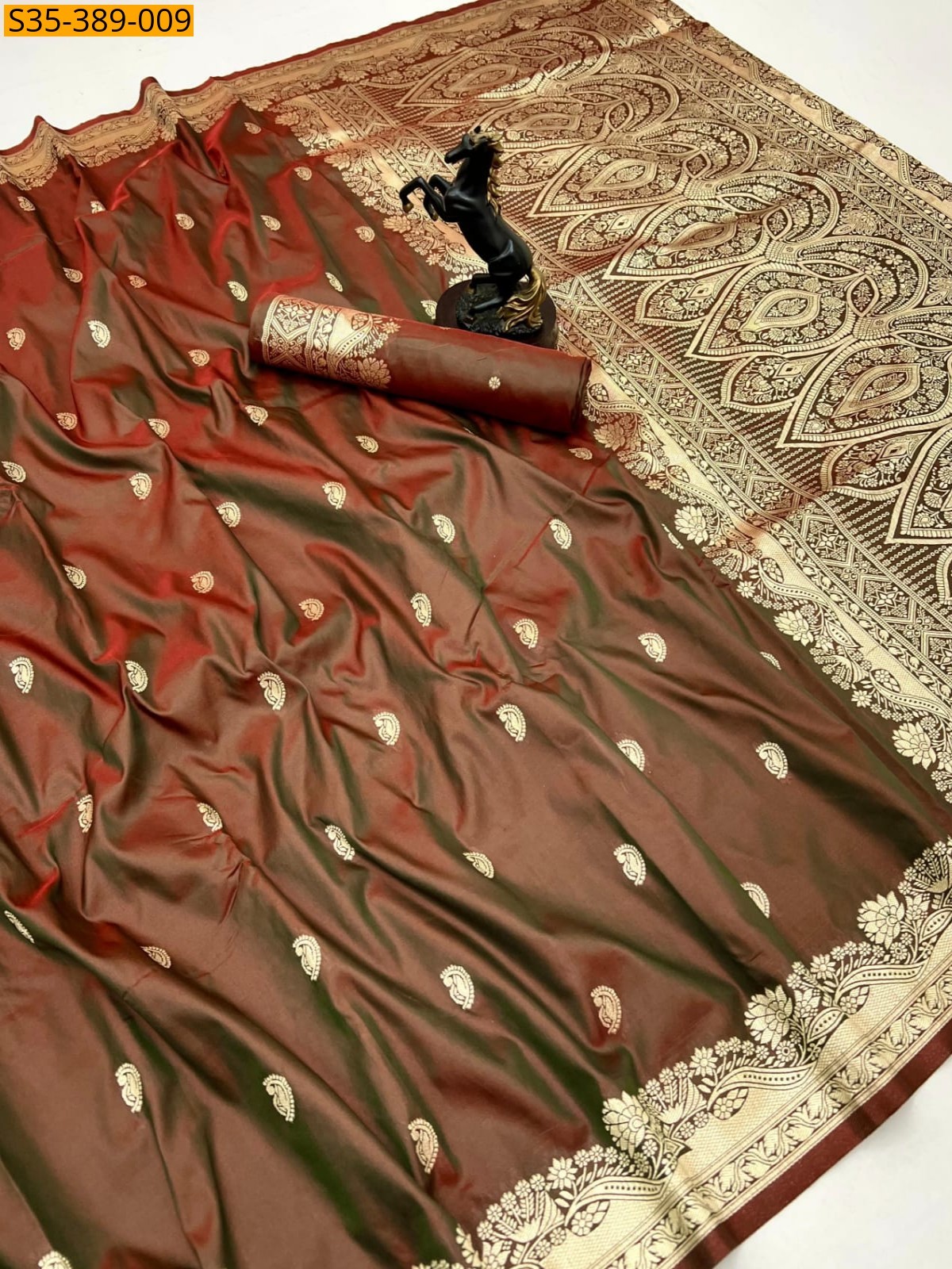 Brown Fancy banarasi silk saree saree