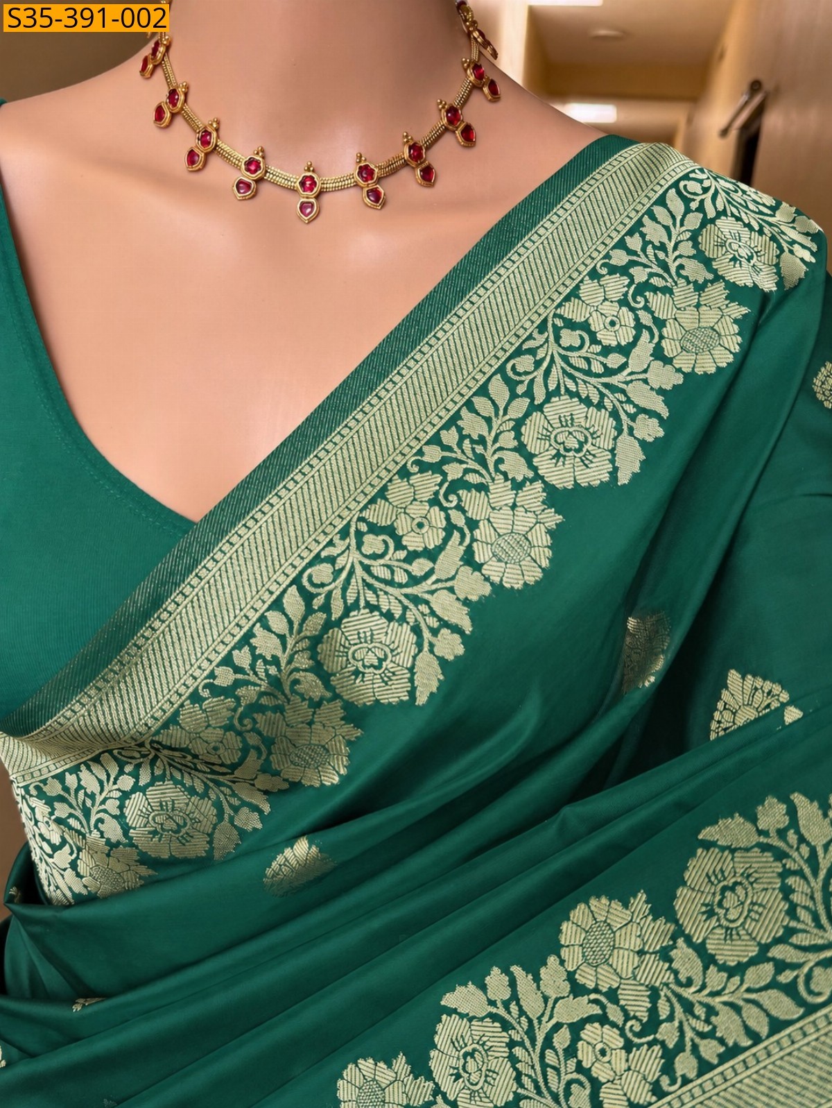 Green Fancy banarasi silk saree