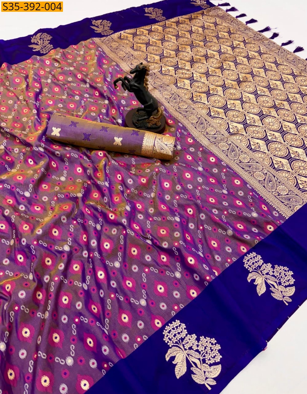 Violet Fancy Mango Silk saree
