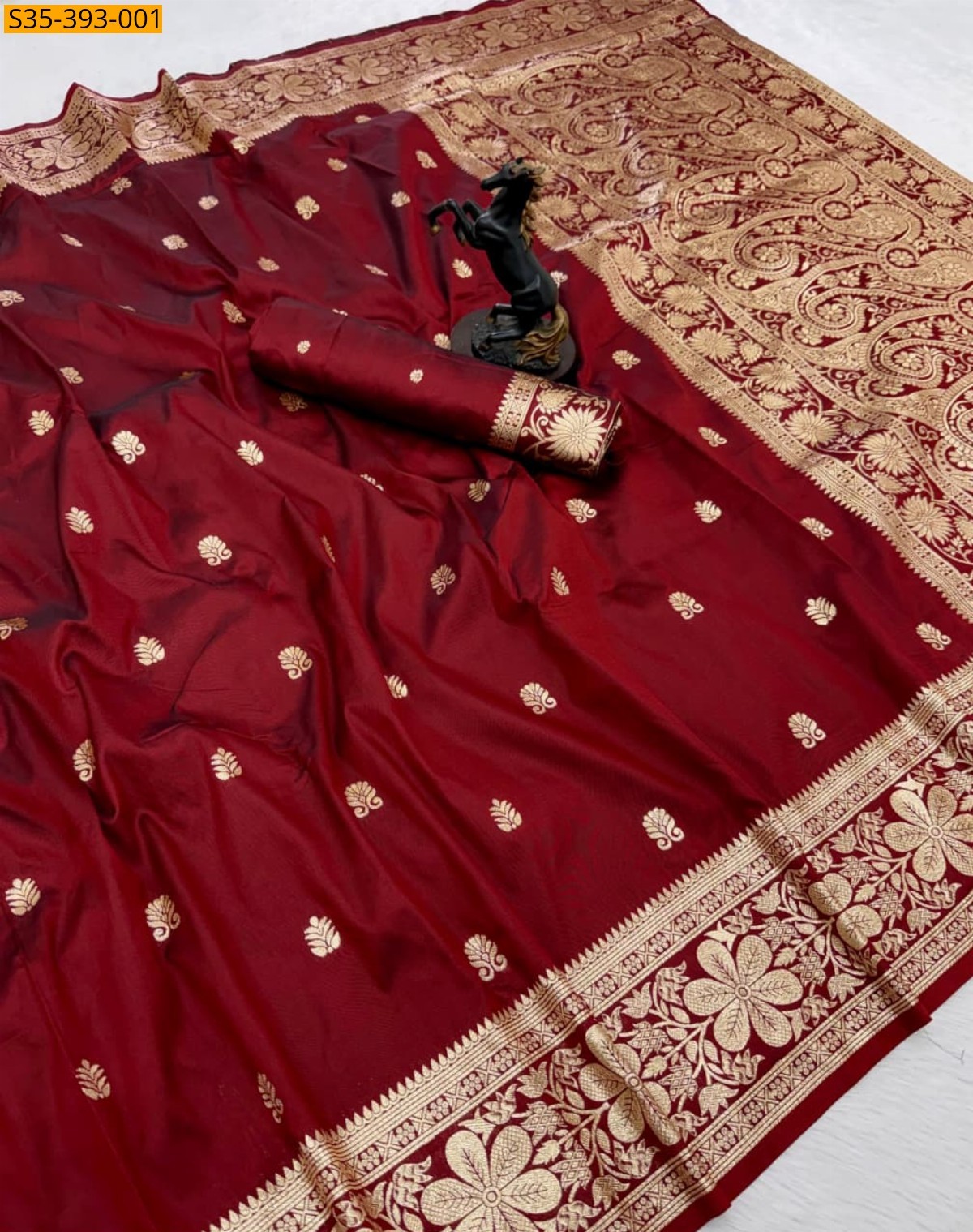 Maroon Fancy banarasi silk saree