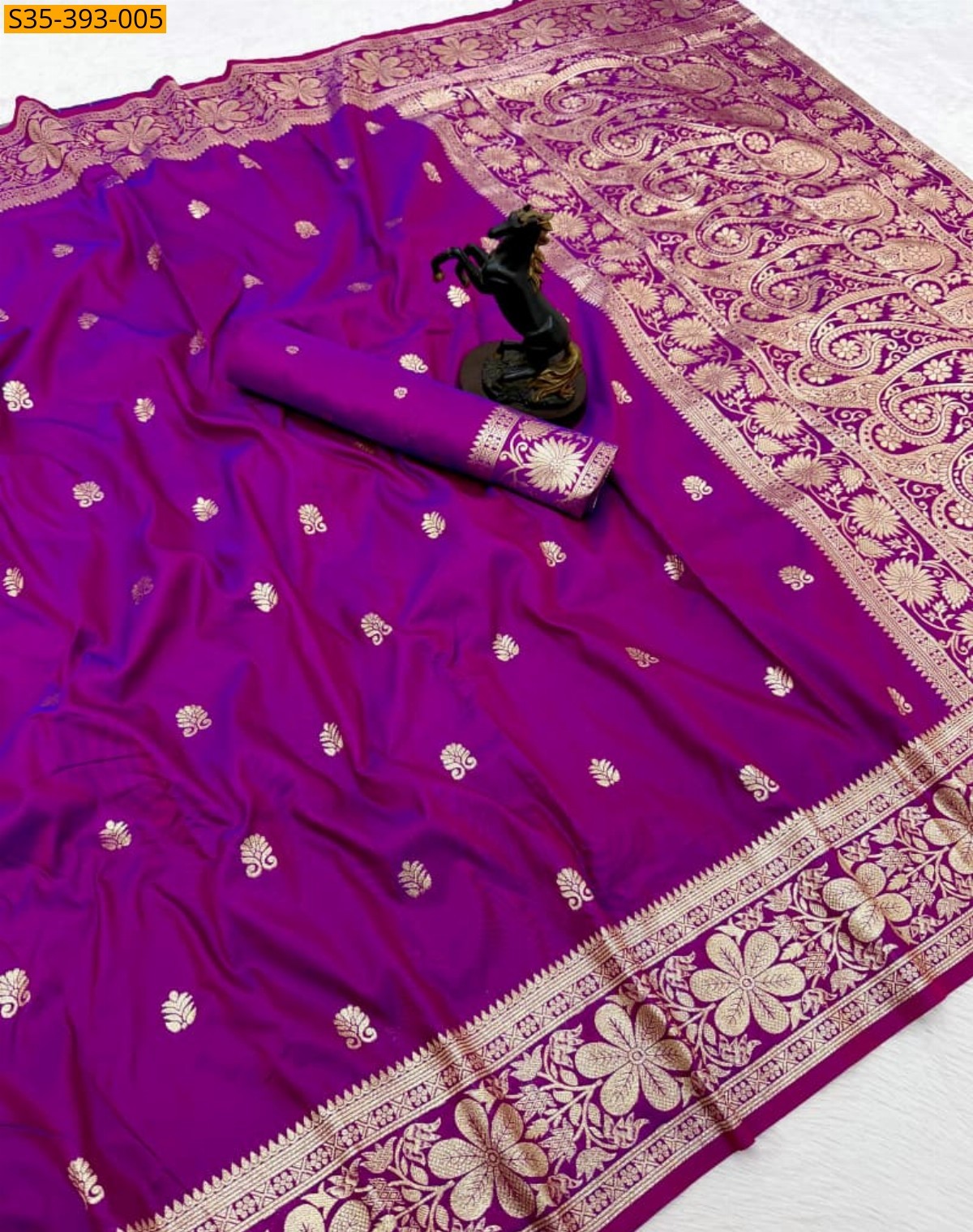 Rama Green Fancy banarasi silk saree