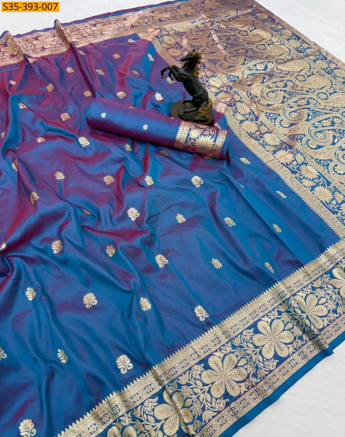 Morpitch Fancy banarasi silk saree