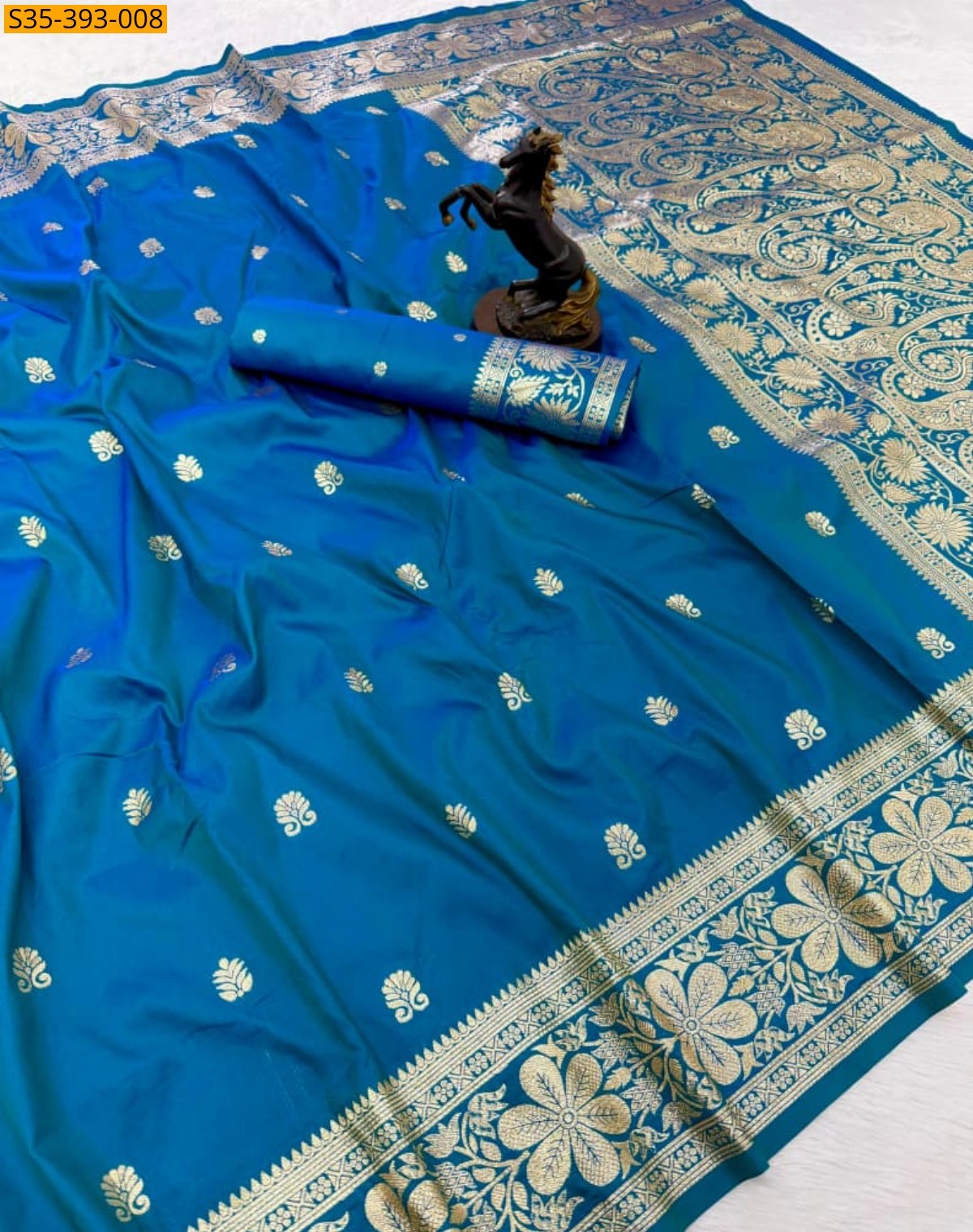 Blue Fancy banarasi silk saree