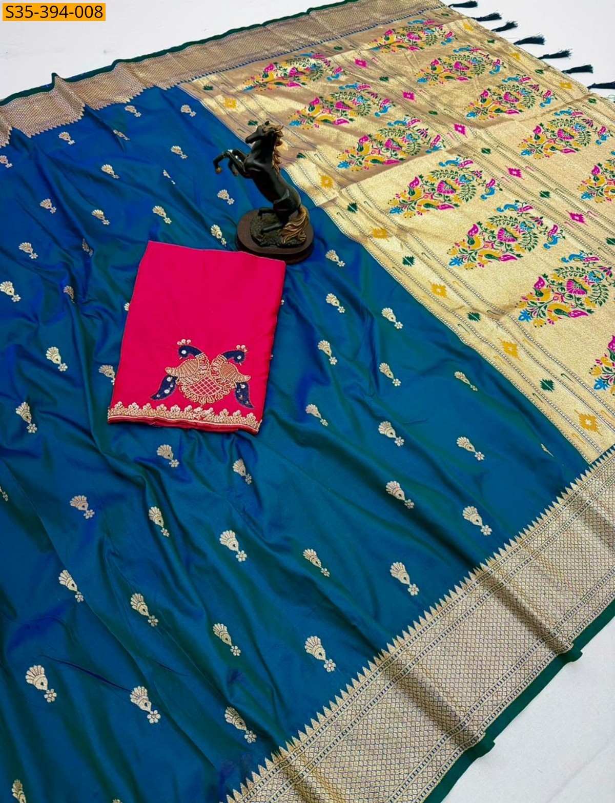 Morpich Fancy Soft Silk Paithani saree