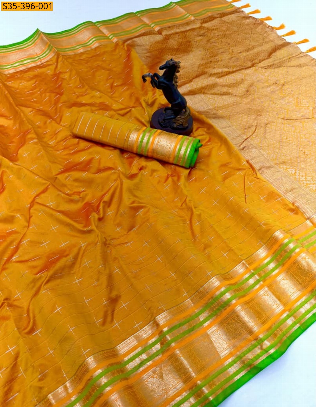 Yellow Fancy Soft Silk Saree