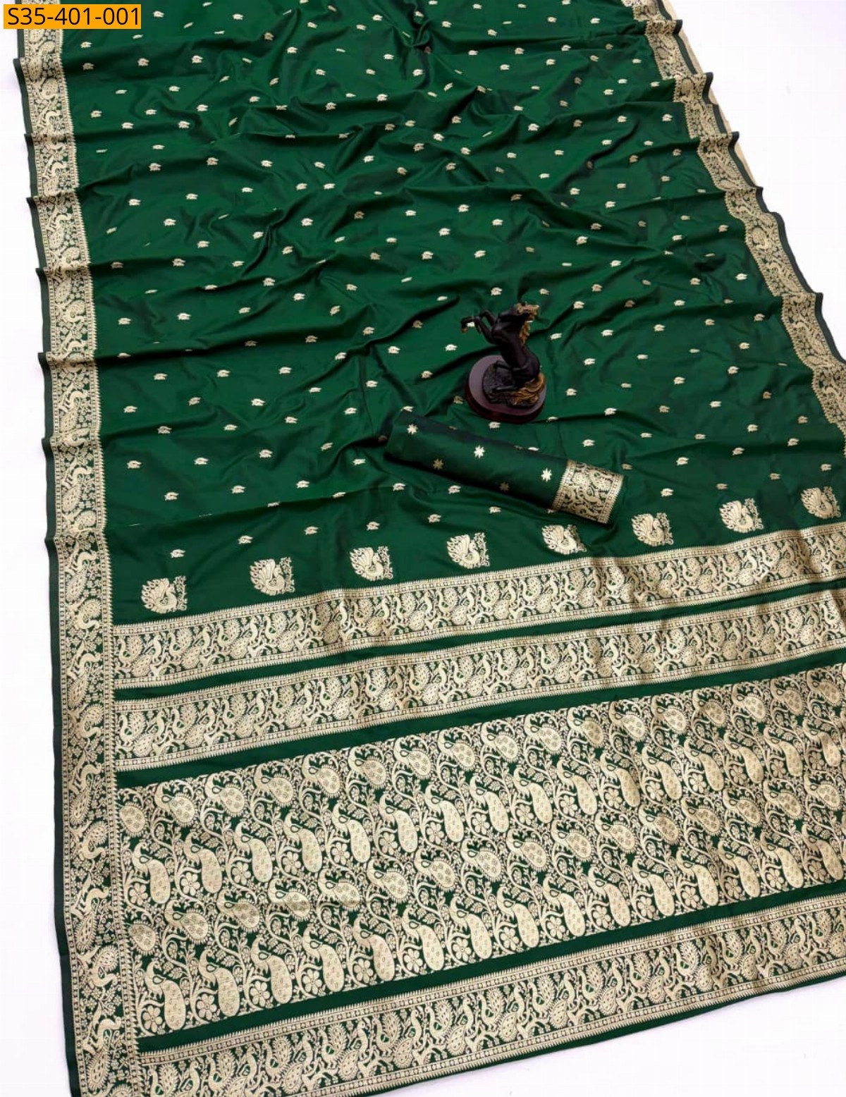Green Fancy Soft Silk Weaving Sarees