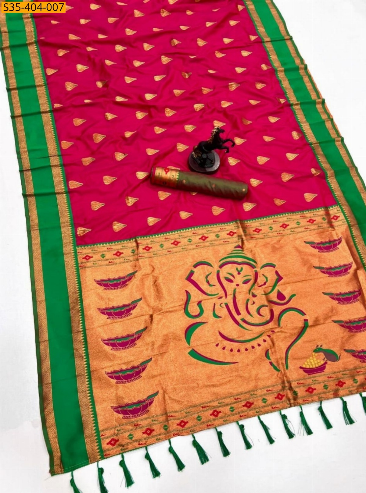 Purple Fancy Soft Silk Modak Paithani Sarees