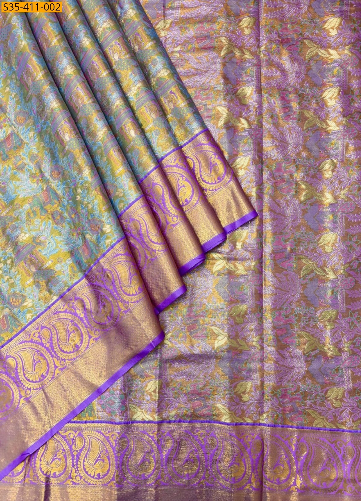 Green Fancy Kanjivaram Semi Silk Saree