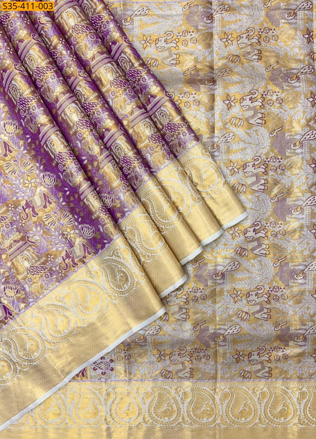 Purple Fancy Kanjivaram Semi Silk Saree