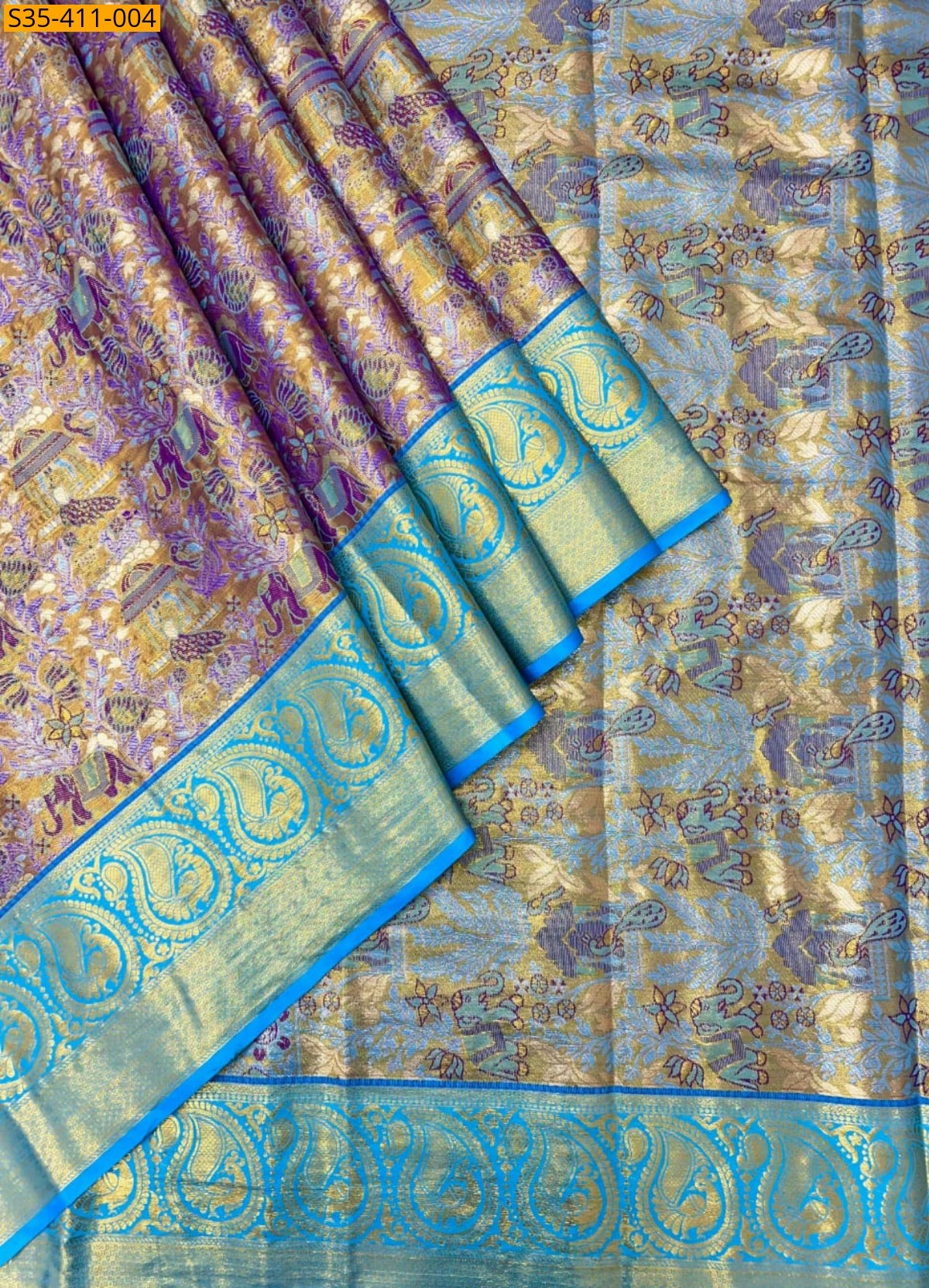 Purple Fancy Kanjivaram Semi Silk Saree