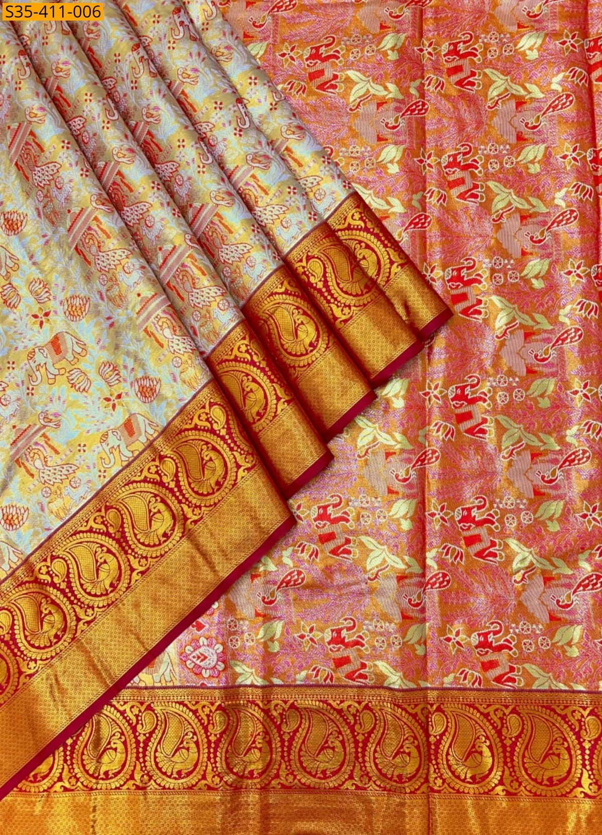 Green Fancy Kanjivaram Semi Silk Saree