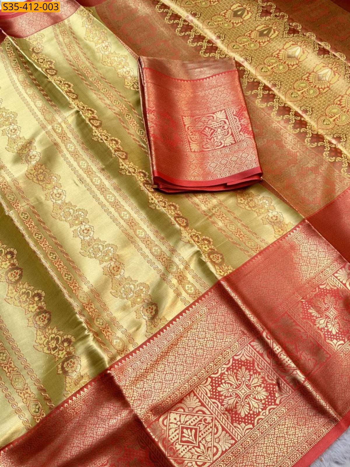 Gold Fancy Kanjivaram Silk Saree
