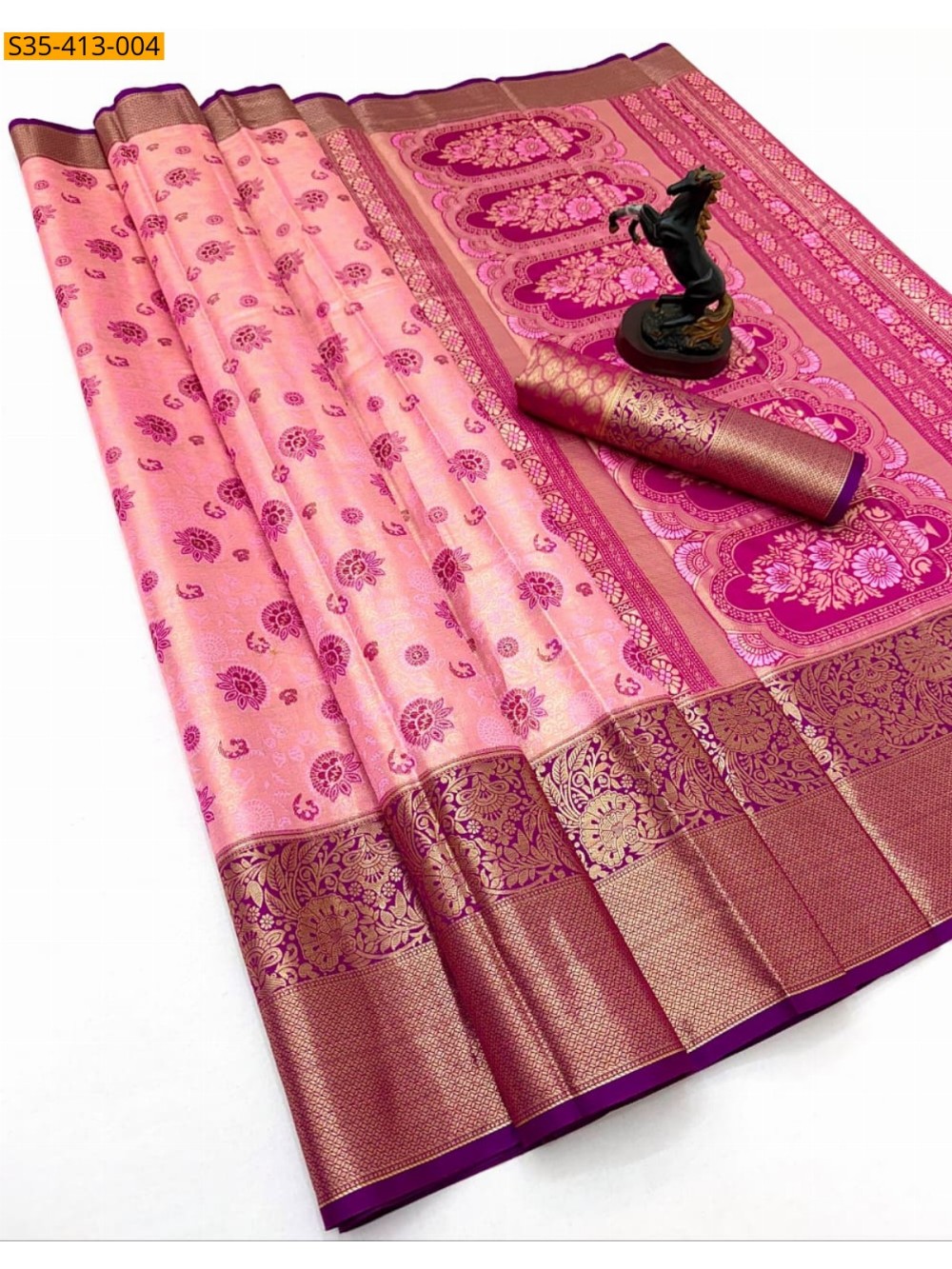 Fancy Kanjivaram Glass Tissue Silk Saree