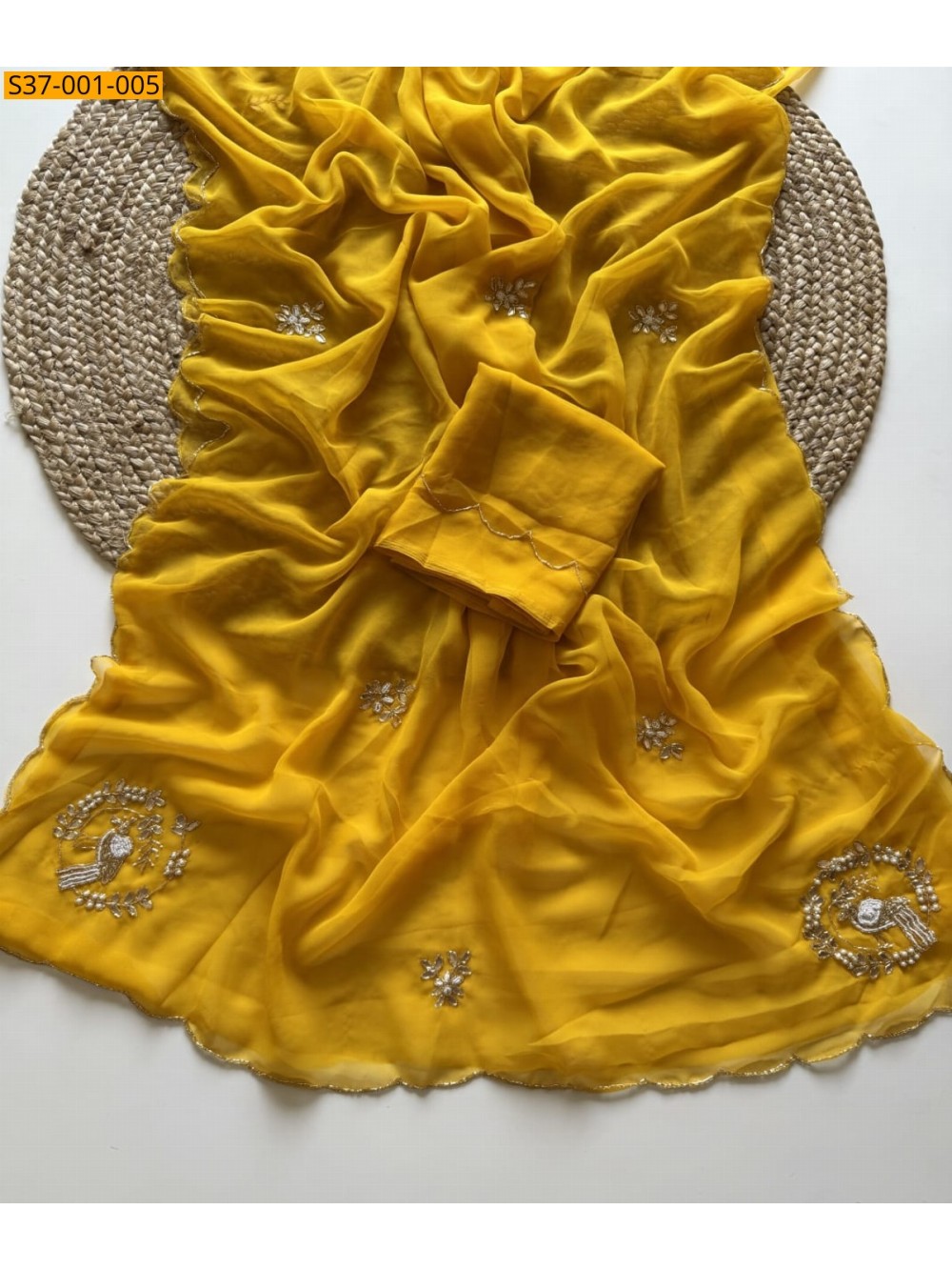 Fancy Georgette handwork Sarees