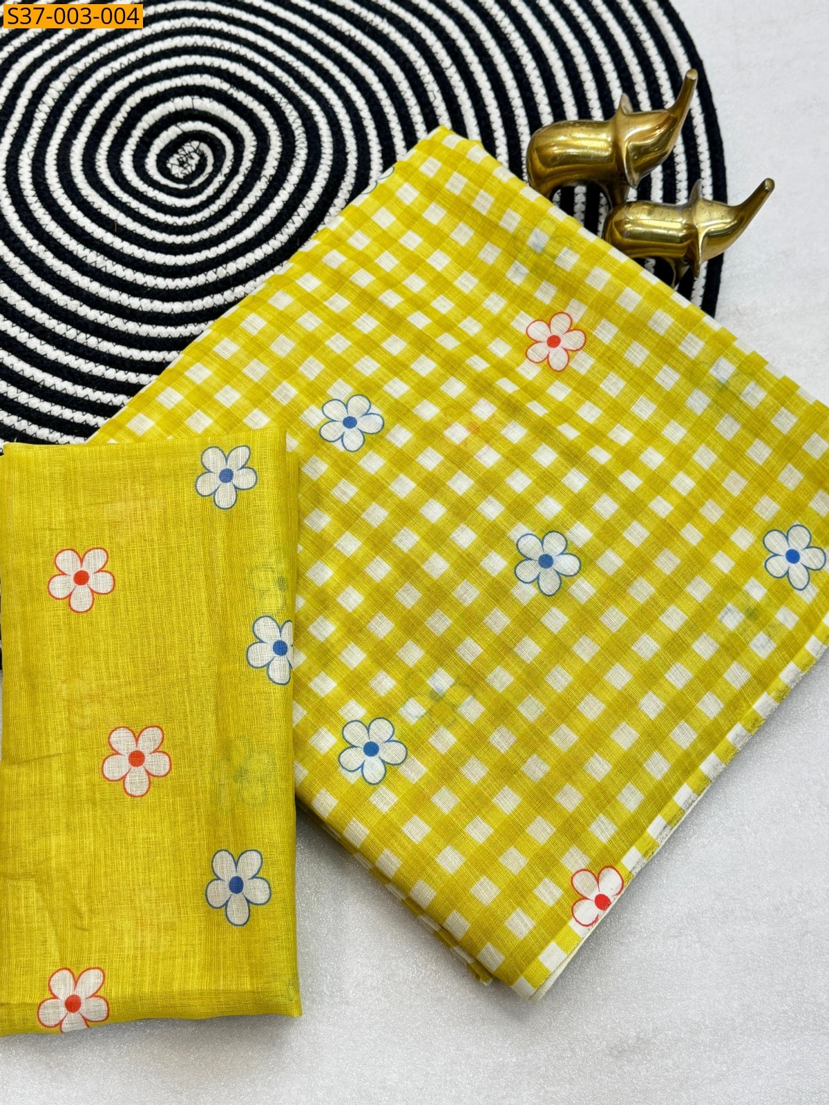 Yellow Fancy Soft Linen Cotton Sarees
