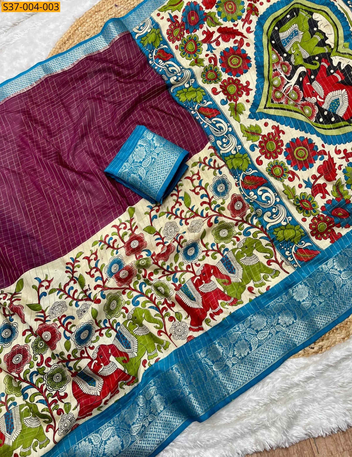 Maroon Fancy Dola Silk Saree
