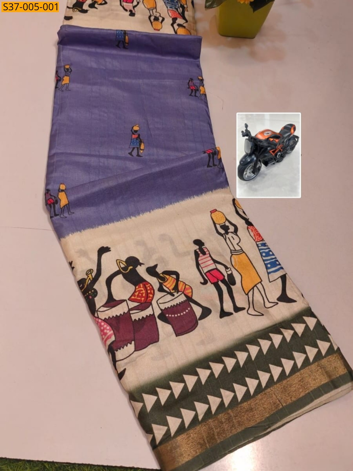 Violet Fancy Mulmul Cotton Saree