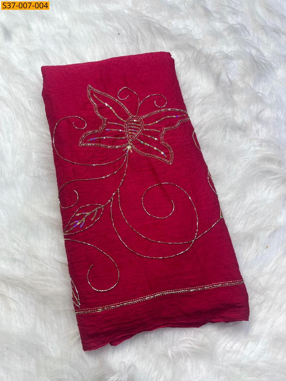 Rani pink Fancy Soft Crush Silk Sarees