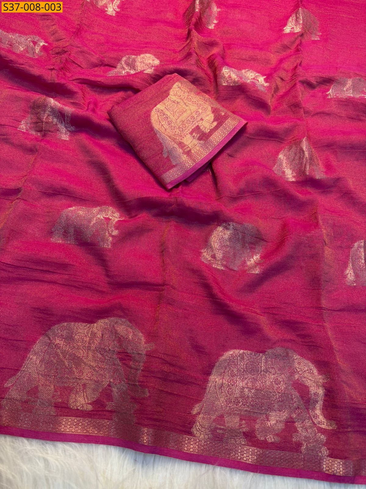 Rose Fancy Viscose tissue weaving Saree
