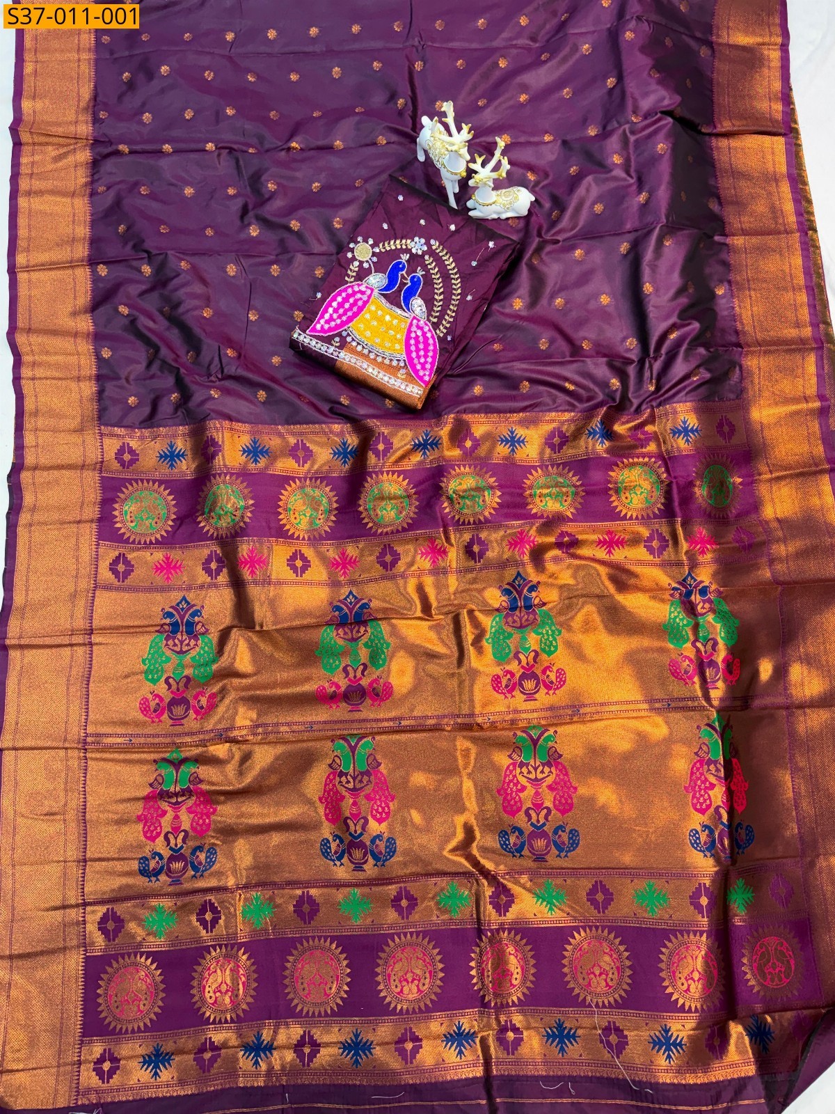 Wine Fancy Weaving Silk Saree