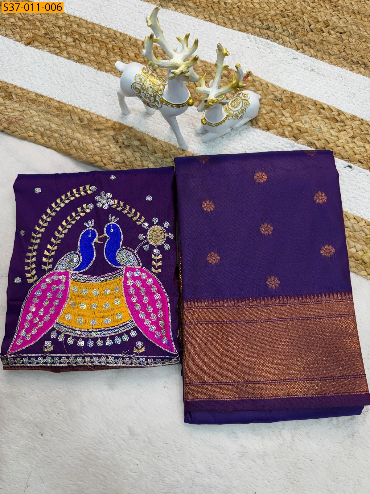 Violet Fancy Weaving Silk Saree