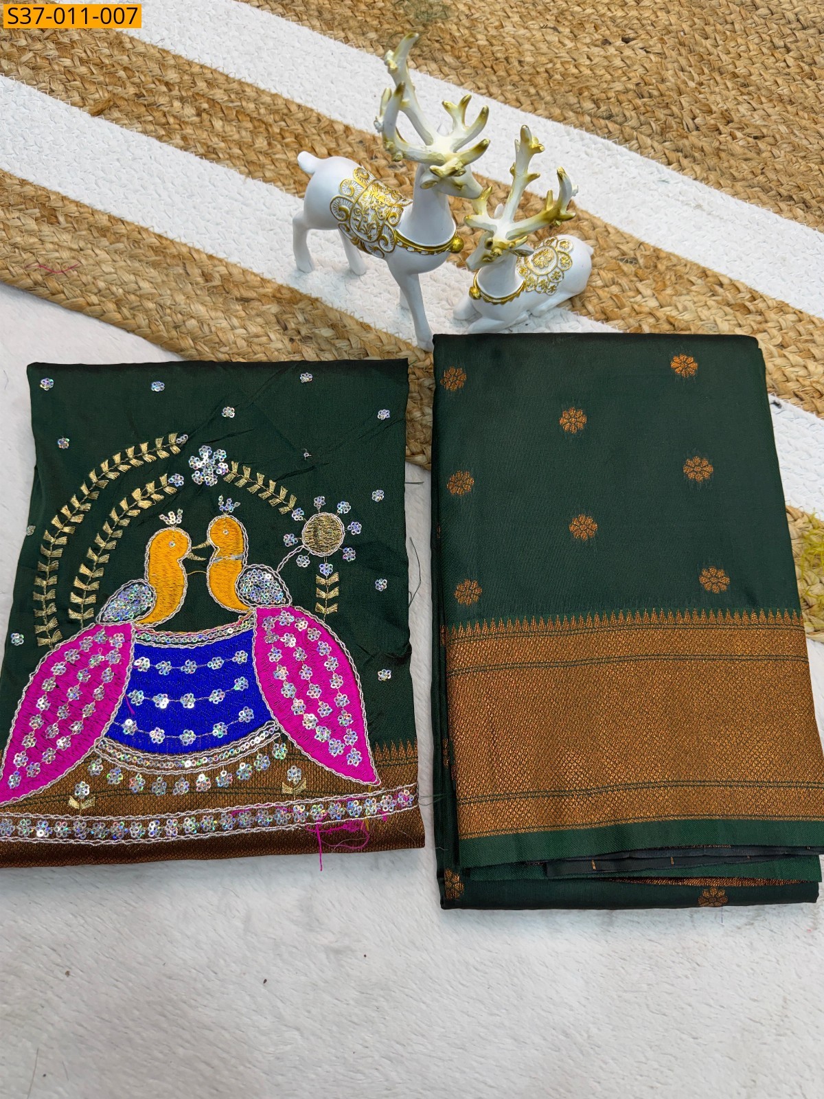 Green Fancy Weaving Silk Saree