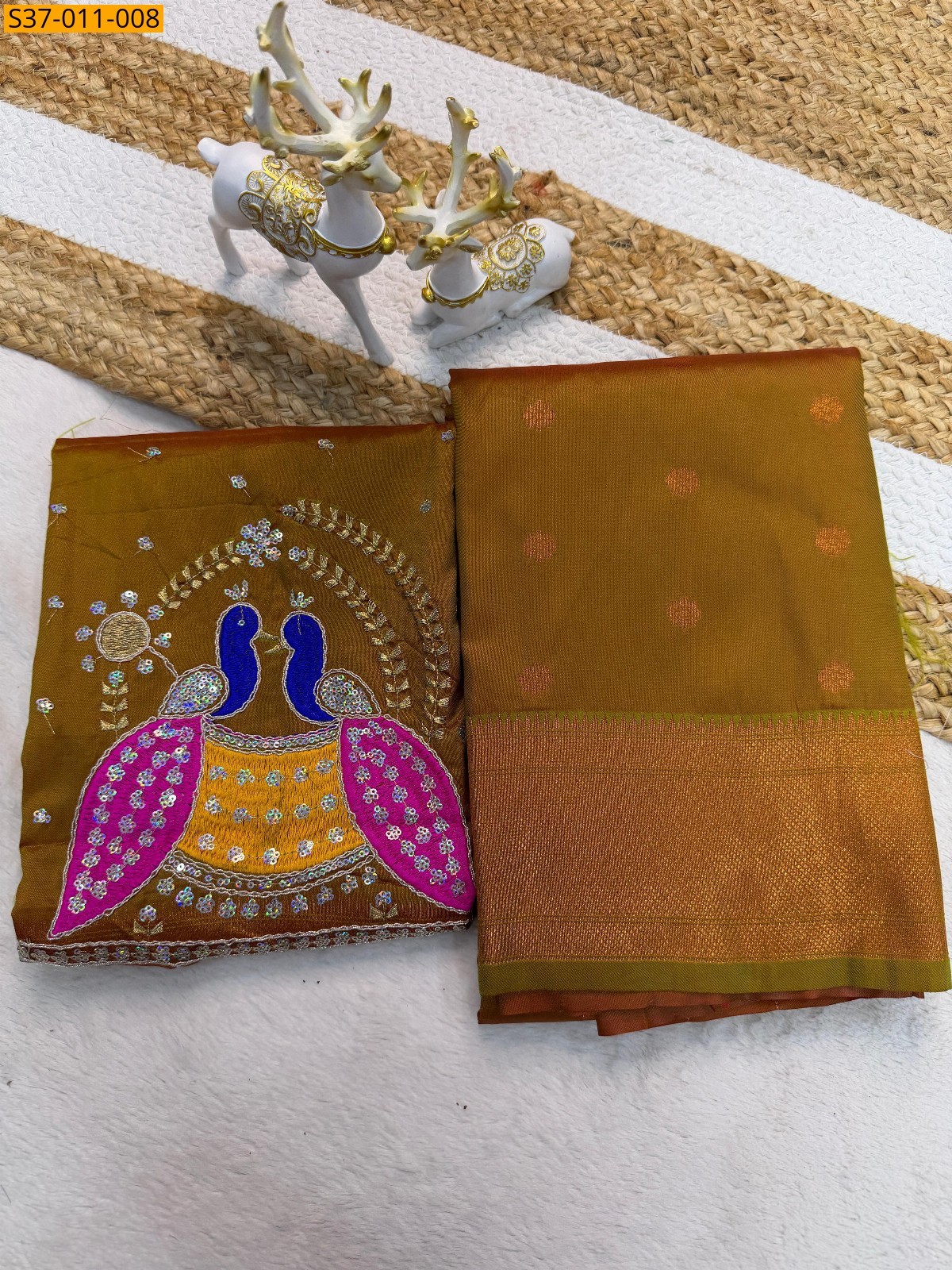 Fancy Weaving Silk Saree - Mustard Yellow