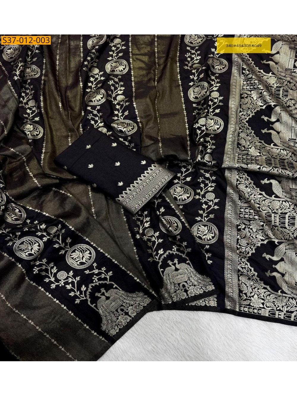 Fancy Crepe Khadi Cottan silk saree