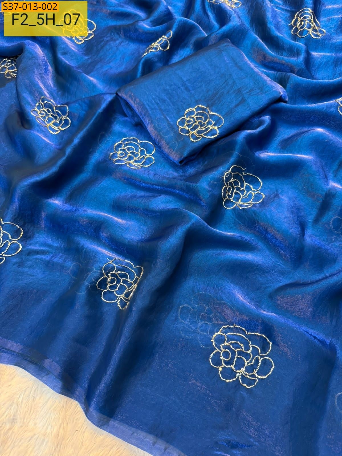 Blue Fancy  Space Silk Saree