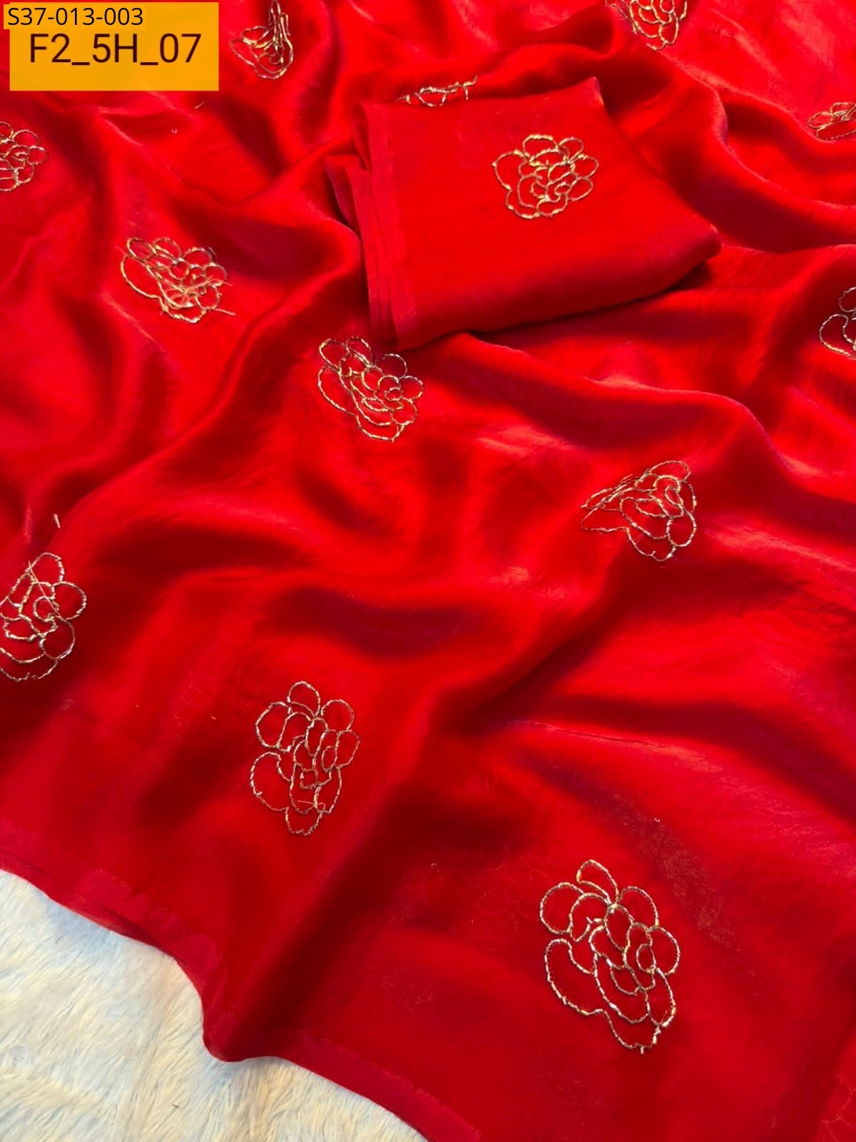 Red Fancy  Space Silk Saree