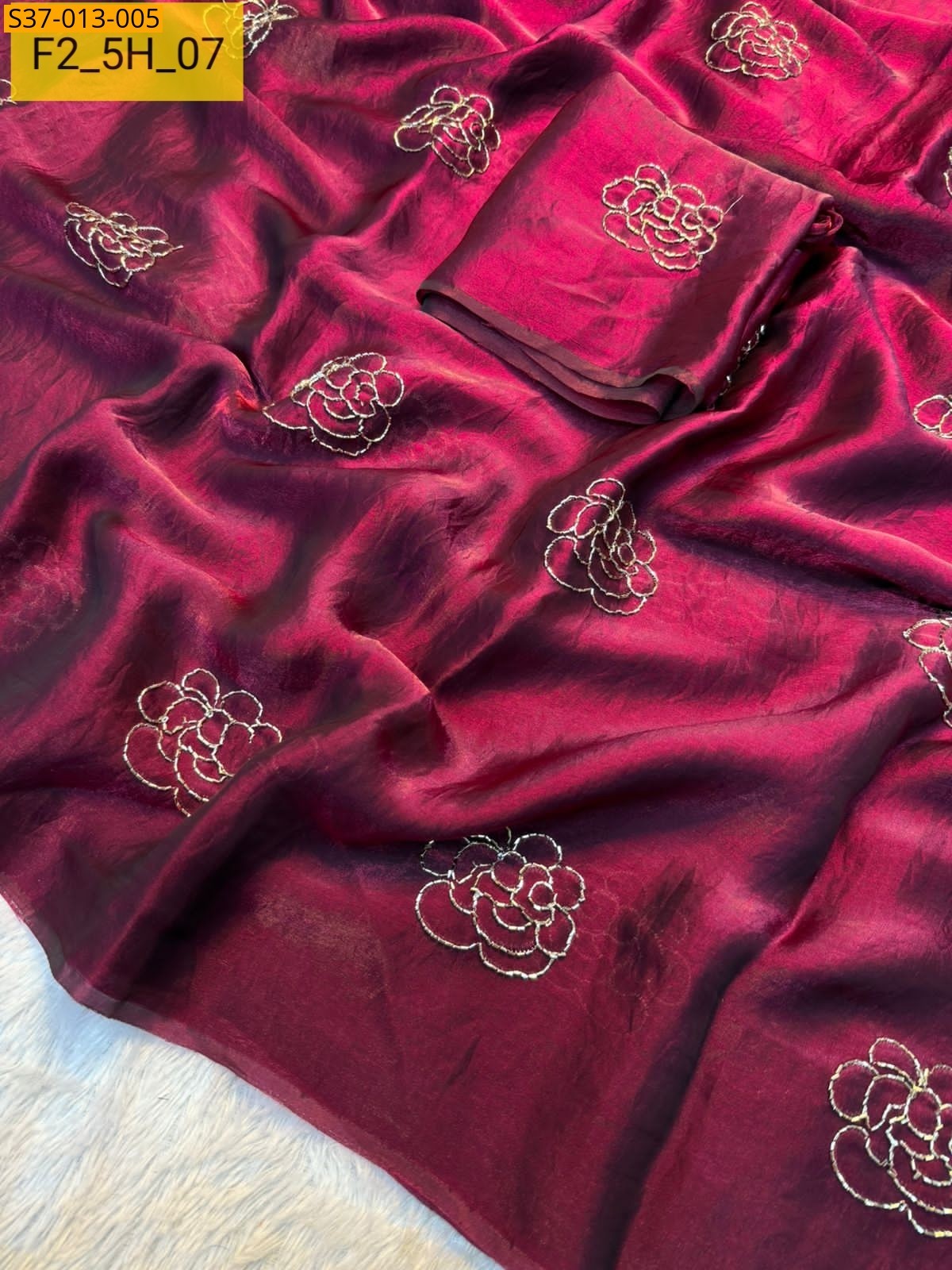 Maroon Fancy  Space Silk Saree