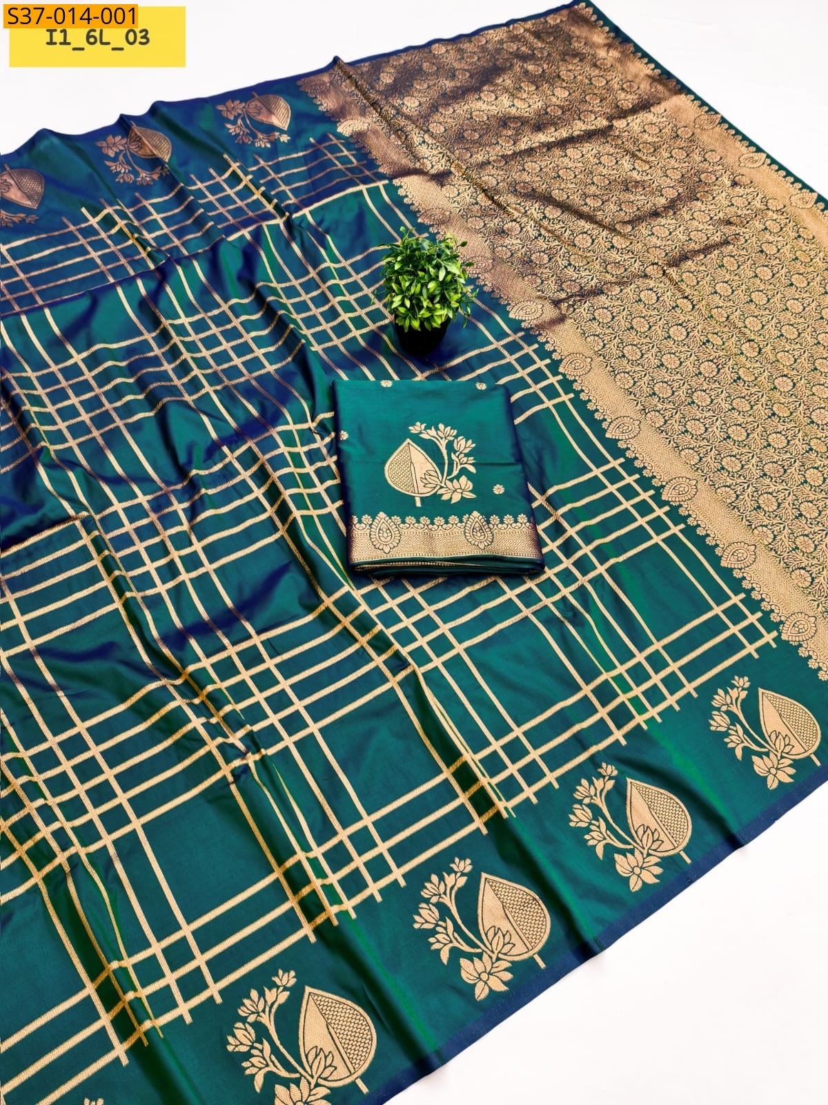 Morpitch Fancy Banarasi Soft Silk Saree