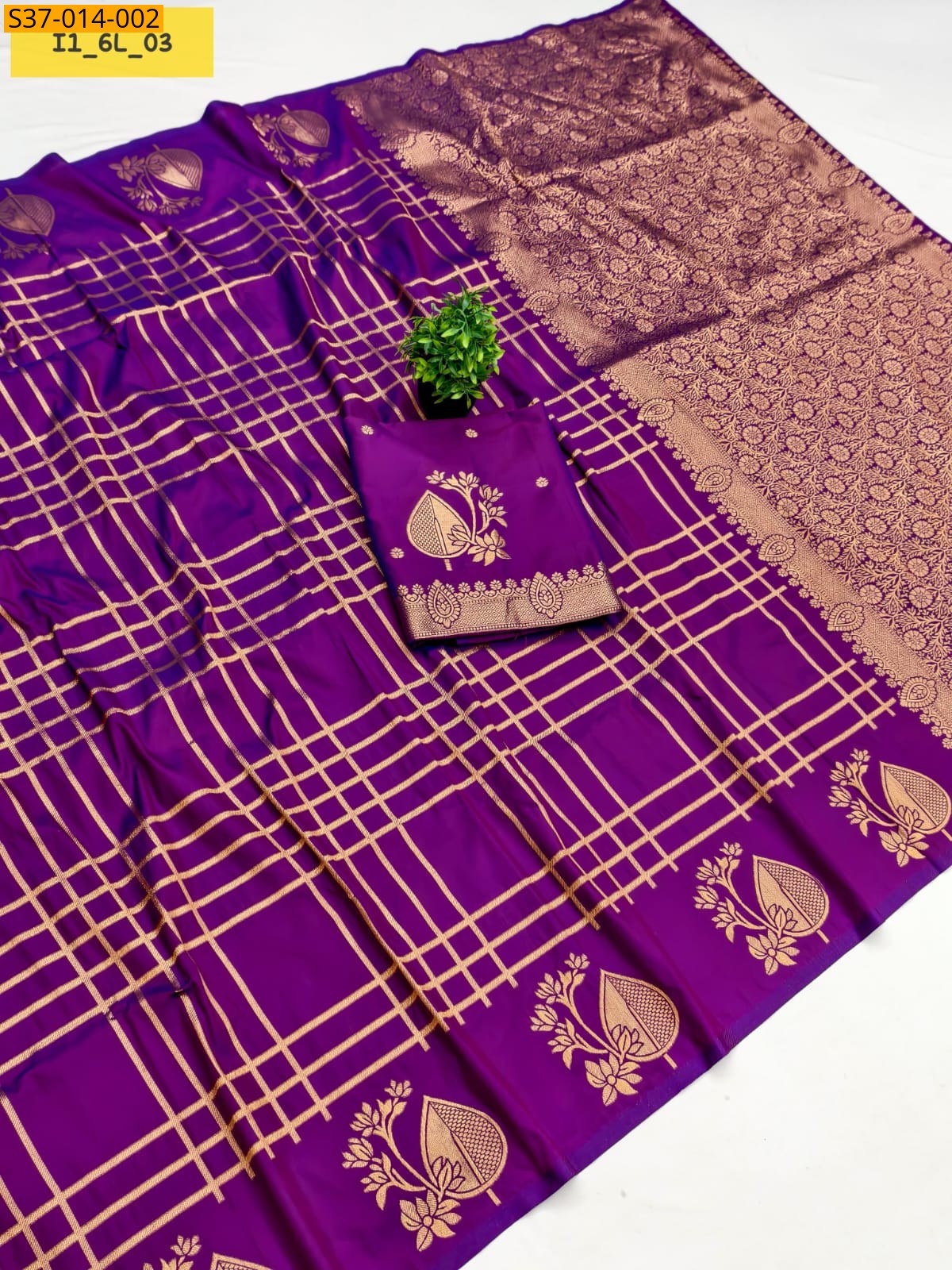 Magenta Fancy Banarasi Soft Silk Saree