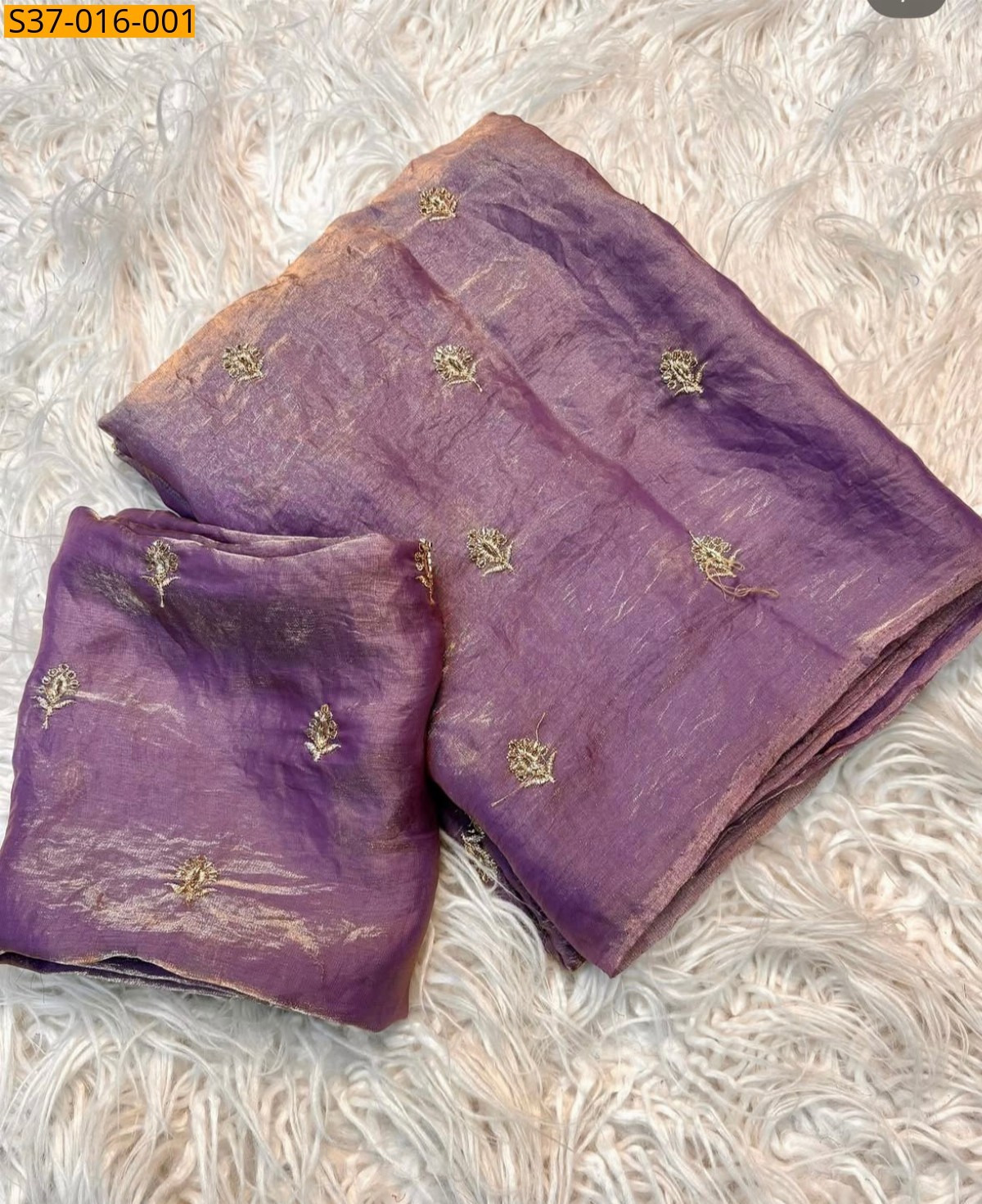 Onion Pink Fancy Fendy Sattin Dual Shaded Saree