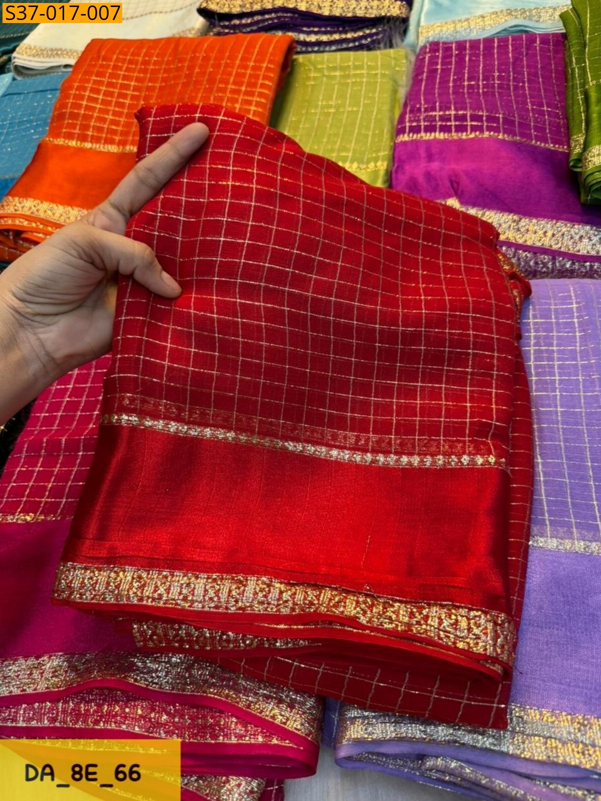 Red Fancy Viscose Georgette Saree