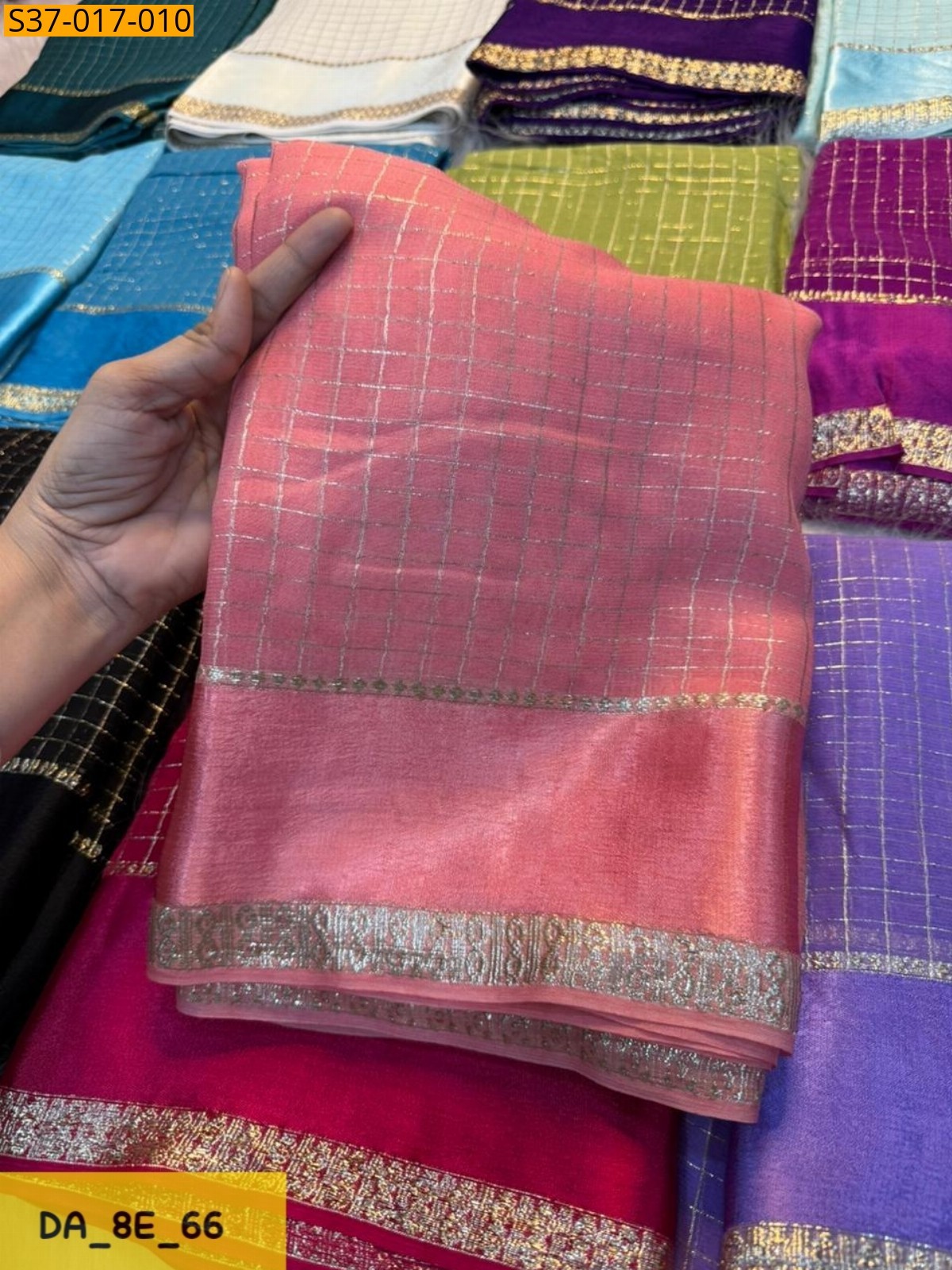 Light Pink Fancy Viscose Georgette Saree
