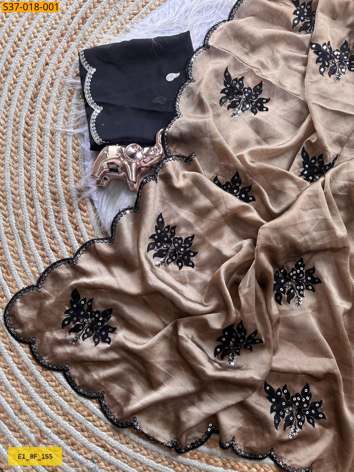 Fancy Rangoli silk Saree - Brown