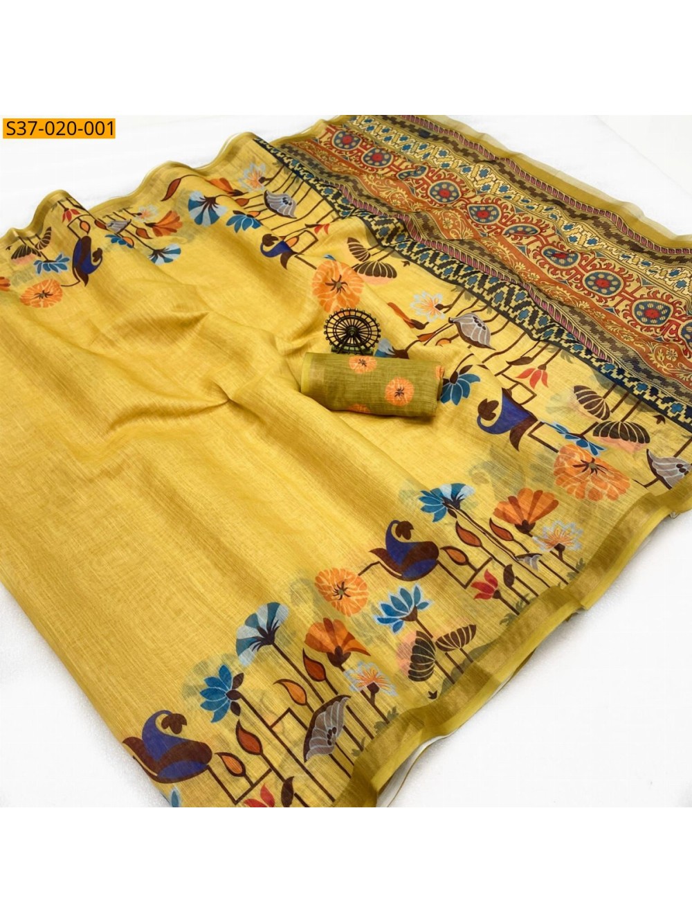 Fancy Soft Linen Cotton Saree