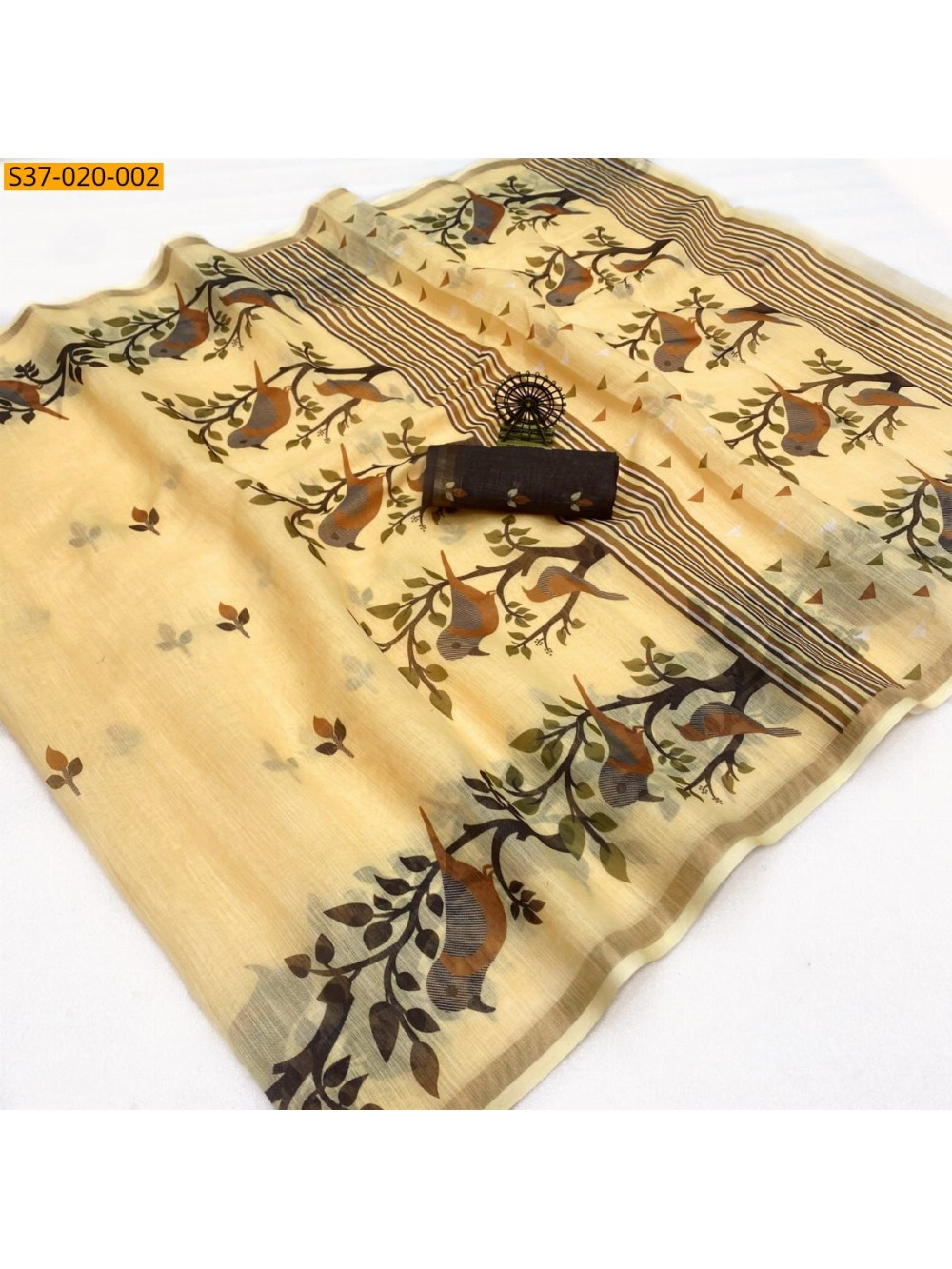 Fancy Soft Linen Cotton Saree