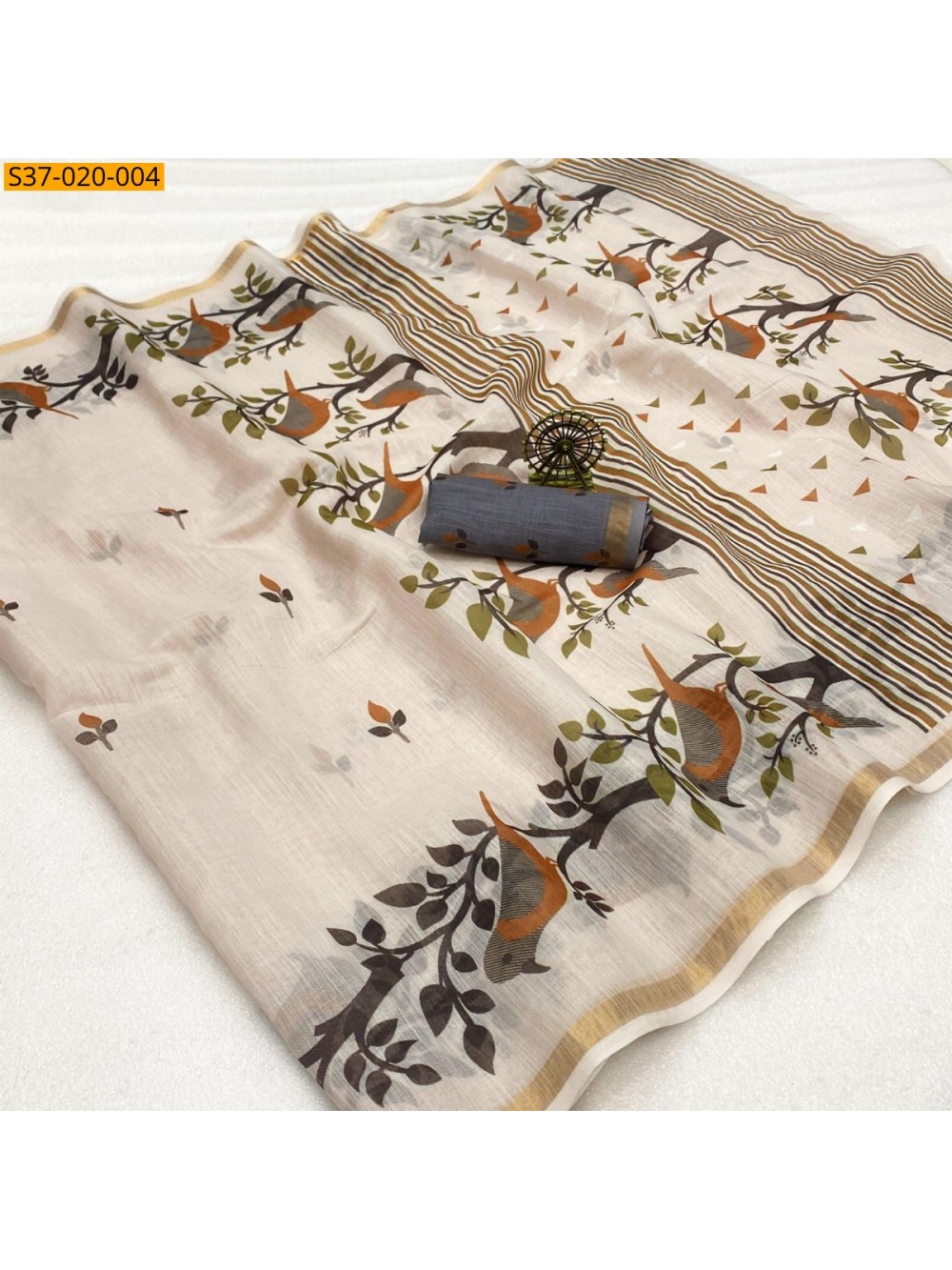 Fancy Soft Linen Cotton Saree