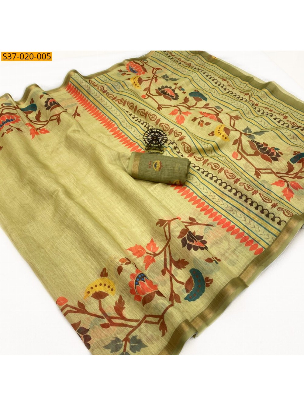 Fancy Soft Linen Cotton Saree